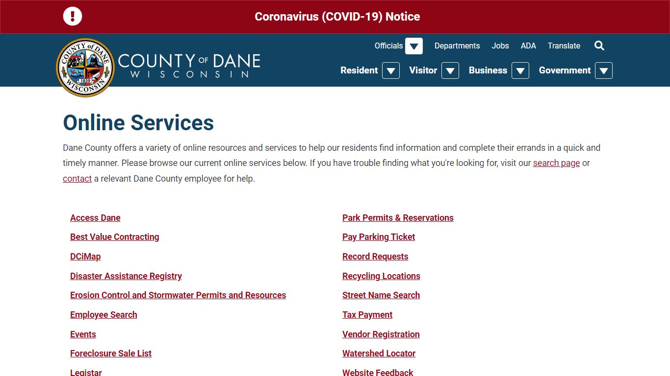 Online Services | Dane County, Wisconsin